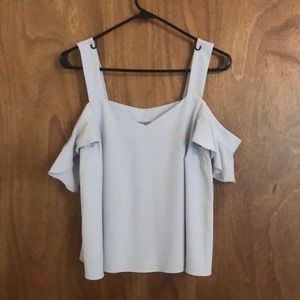 Light blue Open shoulder shirt